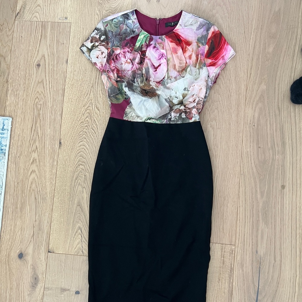Ted Baker Ceyara Ponte Floral Midi Dress